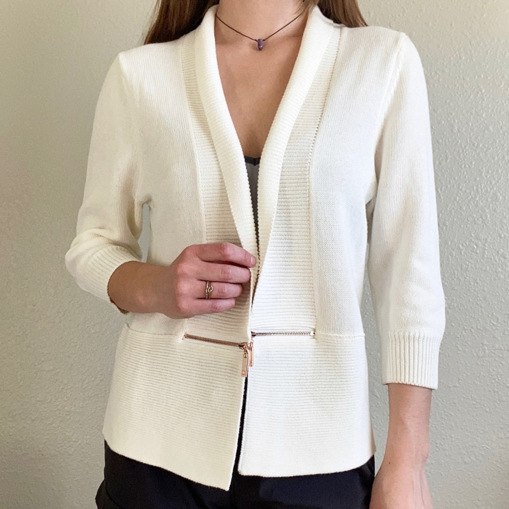 Ivanka Trump Cream Knit Cardigan
